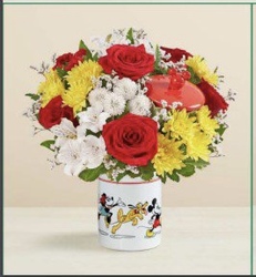 Disney's Mickey Mouse and Friends Cookie Jar Arrangement Davenport Florist - Same Day Flower Delivery - Flower Power 